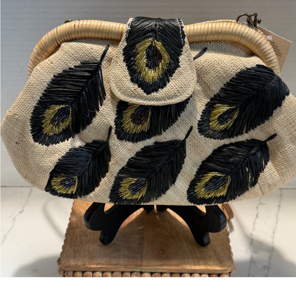 Peacock Feathers Signature Larone Purse, handcrafted